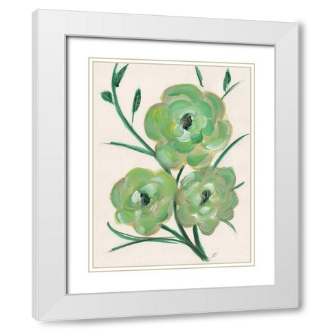 Loose Florals White Modern Wood Framed Art Print with Double Matting by Lee, Judson