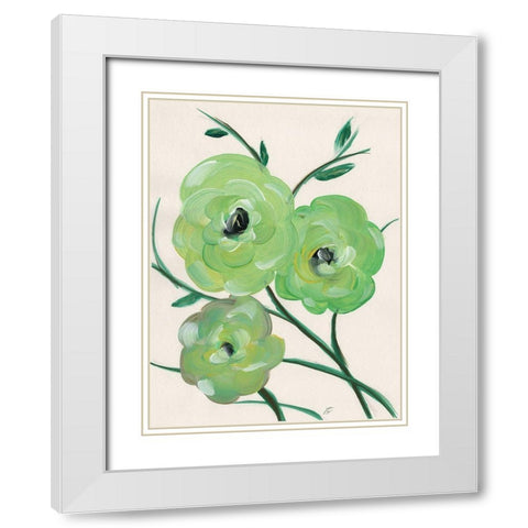 Loose Florals II White Modern Wood Framed Art Print with Double Matting by Lee, Judson