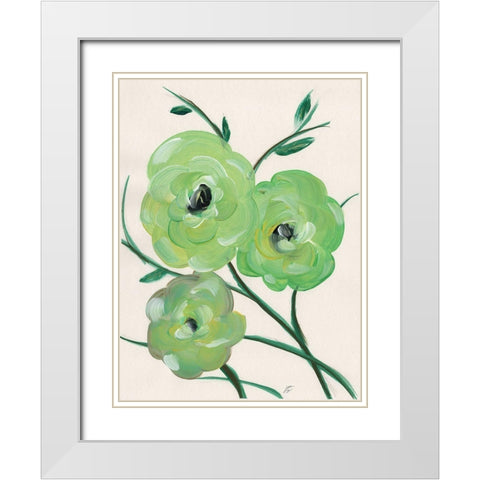 Loose Florals II White Modern Wood Framed Art Print with Double Matting by Lee, Judson