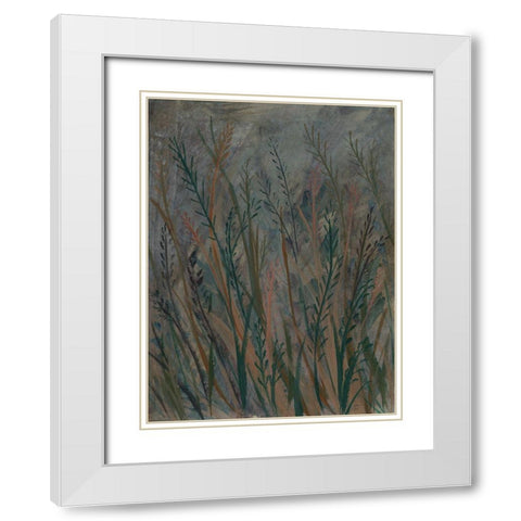 Green Mash Grass II White Modern Wood Framed Art Print with Double Matting by Lee, Judson
