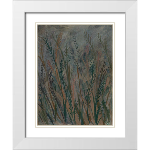 Green Mash Grass II White Modern Wood Framed Art Print with Double Matting by Lee, Judson