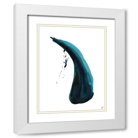 Single Blue Stroke II White Modern Wood Framed Art Print with Double Matting by Lee, Judson