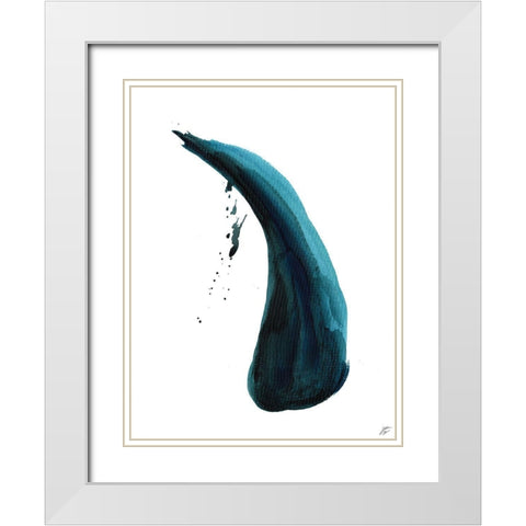 Single Blue Stroke II White Modern Wood Framed Art Print with Double Matting by Lee, Judson