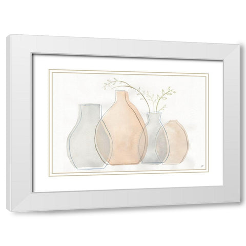 Sketch Arrangement White Modern Wood Framed Art Print with Double Matting by Lee, Judson