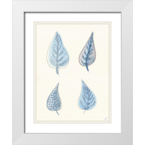 4 Leaves White Modern Wood Framed Art Print with Double Matting by Lee, Judson
