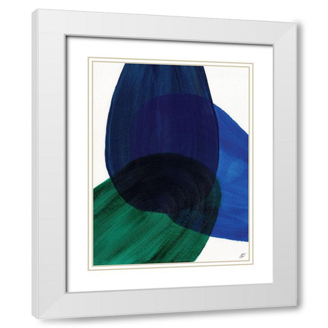 Blue Green II White Modern Wood Framed Art Print with Double Matting by Lee, Judson