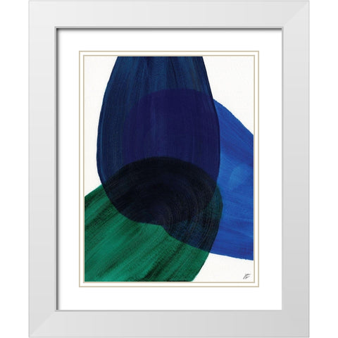 Blue Green II White Modern Wood Framed Art Print with Double Matting by Lee, Judson