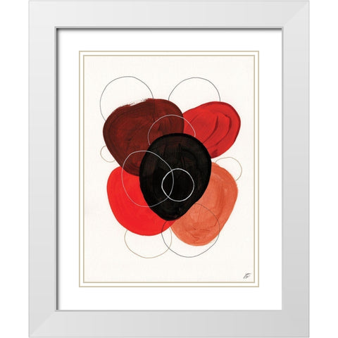Earth Red Rounds II White Modern Wood Framed Art Print with Double Matting by Lee, Judson