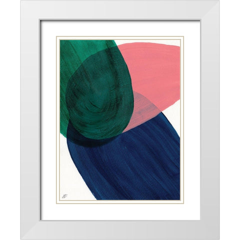 Peach-Blue-Green White Modern Wood Framed Art Print with Double Matting by Lee, Judson