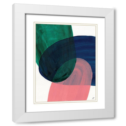 Peace-Blue-Green II White Modern Wood Framed Art Print with Double Matting by Lee, Judson