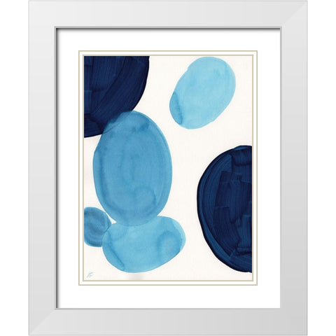 Shades of Blue II White Modern Wood Framed Art Print with Double Matting by Lee, Judson
