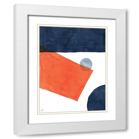 Abstract Shapes White Modern Wood Framed Art Print with Double Matting by Lee, Judson