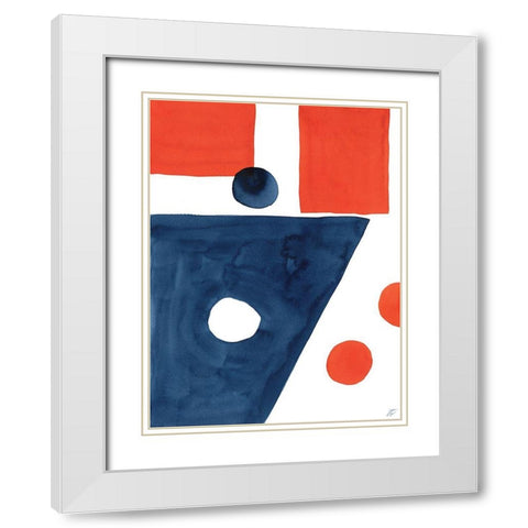 Whole and Circle Abstract White Modern Wood Framed Art Print with Double Matting by Lee, Judson