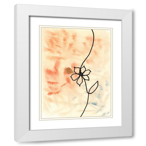 Textured Flower I White Modern Wood Framed Art Print with Double Matting by Lee, Judson