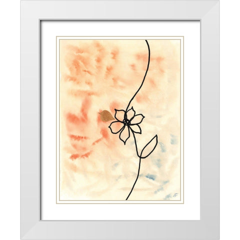 Textured Flower I White Modern Wood Framed Art Print with Double Matting by Lee, Judson