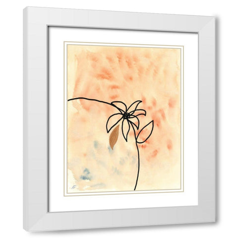 Textured Flower II White Modern Wood Framed Art Print with Double Matting by Lee, Judson