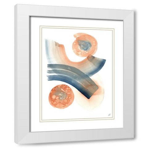 Wide Stroke and Circle II White Modern Wood Framed Art Print with Double Matting by Lee, Judson