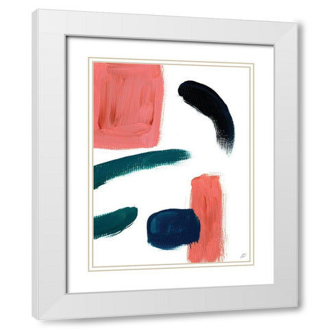 Blocks and Brush Strokes II White Modern Wood Framed Art Print with Double Matting by Lee, Judson
