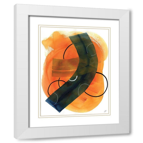 Thin Circles II White Modern Wood Framed Art Print with Double Matting by Lee, Judson