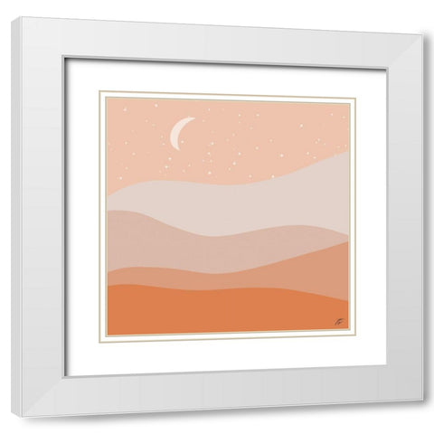 Desert Night White Modern Wood Framed Art Print with Double Matting by Lee, Judson