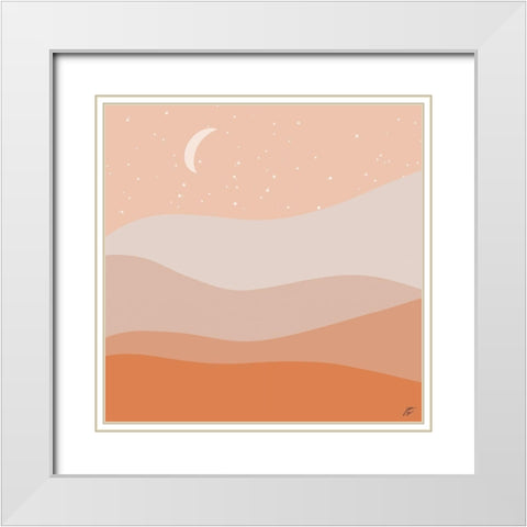 Desert Night White Modern Wood Framed Art Print with Double Matting by Lee, Judson