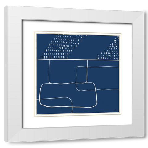 Dash and Boxes I White Modern Wood Framed Art Print with Double Matting by Lee, Judson