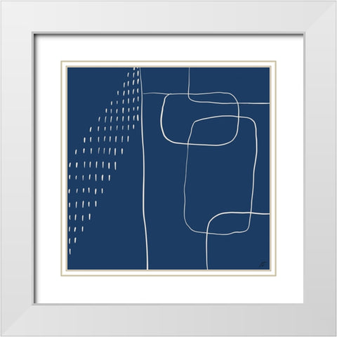 Dash and Boxes II White Modern Wood Framed Art Print with Double Matting by Lee, Judson