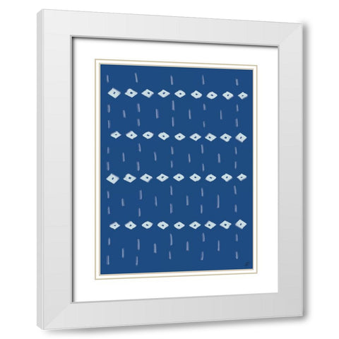 Textile Diamonds II White Modern Wood Framed Art Print with Double Matting by Lee, Judson