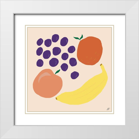 Fruit Plate I White Modern Wood Framed Art Print with Double Matting by Lee, Judson
