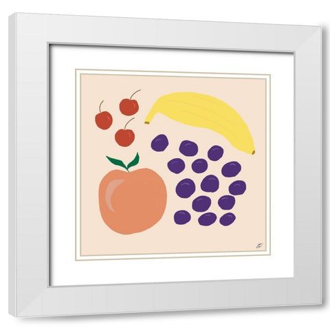 Fruit Plate II White Modern Wood Framed Art Print with Double Matting by Lee, Judson