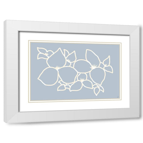 Flower Lines White Modern Wood Framed Art Print with Double Matting by Lee, Judson