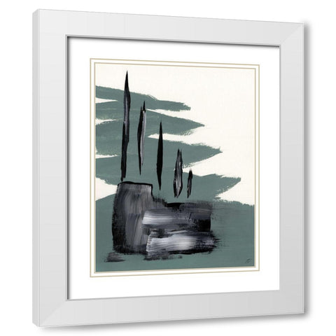 Green and Gray White Modern Wood Framed Art Print with Double Matting by Lee, Judson