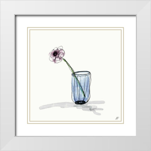 Floral Sketch III White Modern Wood Framed Art Print with Double Matting by Lee, Judson