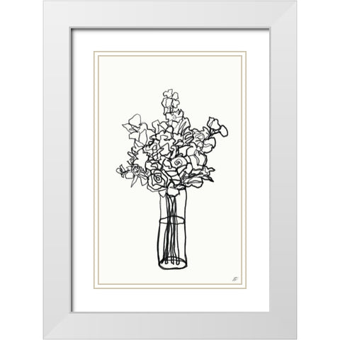 Floral Arrangement II White Modern Wood Framed Art Print with Double Matting by Lee, Judson