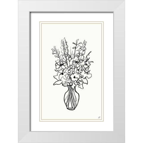 Floral Arrangement III White Modern Wood Framed Art Print with Double Matting by Lee, Judson