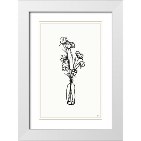 Floral Arrangement IV White Modern Wood Framed Art Print with Double Matting by Lee, Judson
