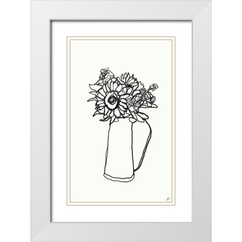 Floral Arrangement V White Modern Wood Framed Art Print with Double Matting by Lee, Judson