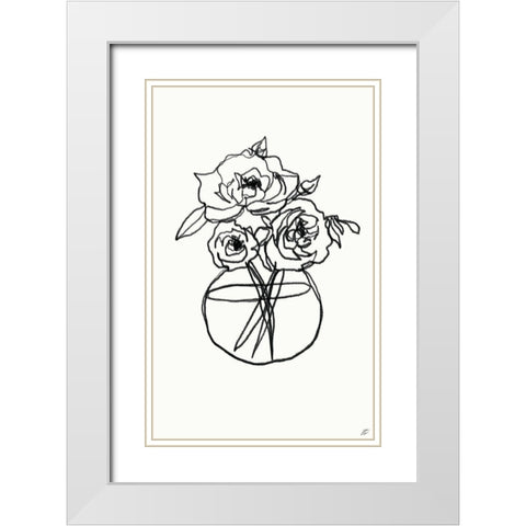 Floral Arrangement VI White Modern Wood Framed Art Print with Double Matting by Lee, Judson