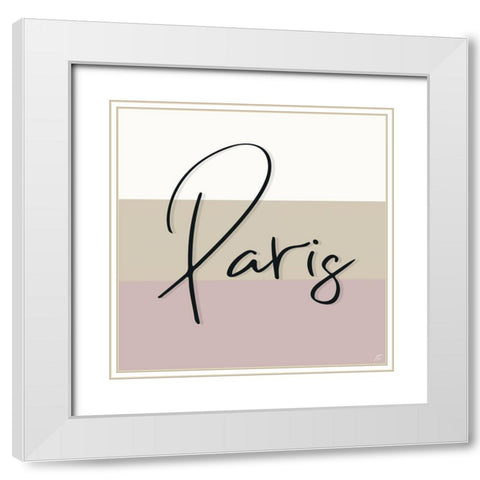 Paris White Modern Wood Framed Art Print with Double Matting by Lee, Judson