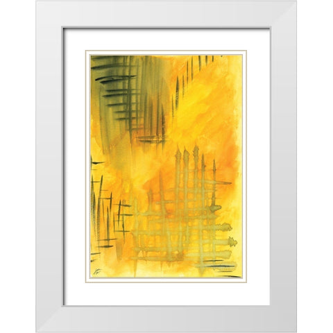 Bold Yellow White Modern Wood Framed Art Print with Double Matting by Lee, Judson