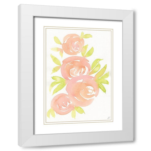 Pale Pink-Bright Green White Modern Wood Framed Art Print with Double Matting by Lee, Judson