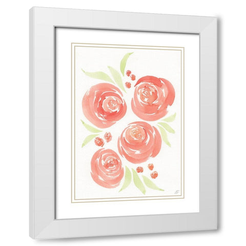 Red Roses White Modern Wood Framed Art Print with Double Matting by Lee, Judson