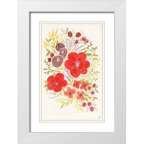 Watercolor Cluster White Modern Wood Framed Art Print with Double Matting by Lee, Judson