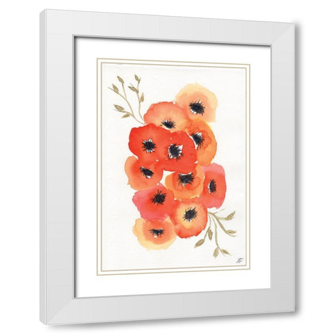 Vivid Anemones II White Modern Wood Framed Art Print with Double Matting by Lee, Judson