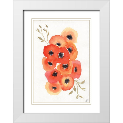 Vivid Anemones II White Modern Wood Framed Art Print with Double Matting by Lee, Judson
