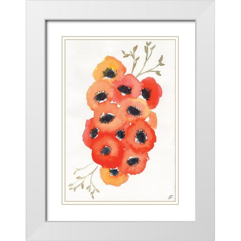 Vivid Anemones I White Modern Wood Framed Art Print with Double Matting by Lee, Judson