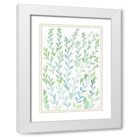 Watercolor Wild Stems White Modern Wood Framed Art Print with Double Matting by Lee, Judson