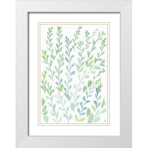 Watercolor Wild Stems White Modern Wood Framed Art Print with Double Matting by Lee, Judson