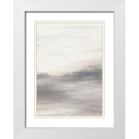 Blue-Mauve Abstract White Modern Wood Framed Art Print with Double Matting by Lee, Judson