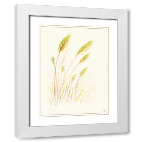 Leaf Grass White Modern Wood Framed Art Print with Double Matting by Lee, Judson